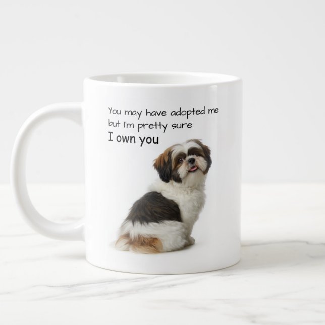 Caneca De Café Grande Eu Possuo Você Shih Tzu (Esquerda)