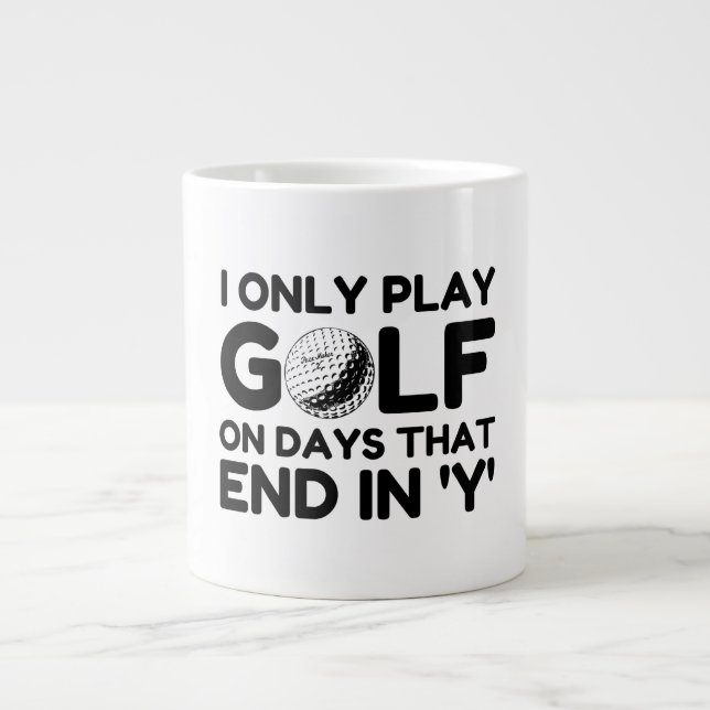 Caneca De Café Grande Eu Só Jogo Golfe (Frente)