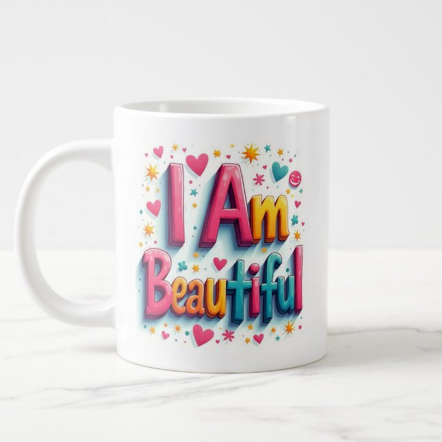 Caneca De Café Grande Eu sou linda (Esquerda)