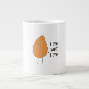 Caneca De Café Grande Eu Sou O Que Eu Sou! Yam Vegetable Pun Incrível