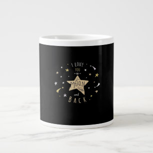 Caneca De Café Grande Eu Te Amo Até a Lua e de Volta Camiseta Unisex Mod
