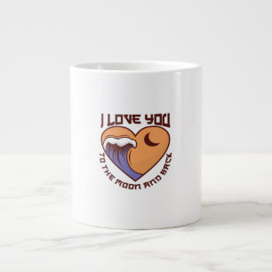 Caneca De Café Grande Eu Te Amo Até a Lua e de Volta Citação de Amor Sen