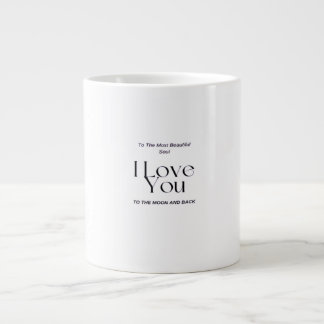 Caneca De Café Grande Eu Te Amo Até a Lua e de Volta Desenho Branco Fofo