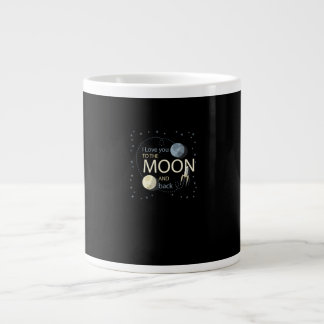 Caneca De Café Grande Eu Te Amo Até a Lua e de Volta Design Sincero