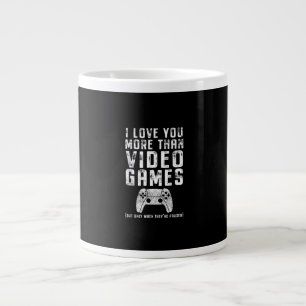 Caneca De Café Grande Eu Te Amo Mais Do Que Jogos De Vídeo Game Presente