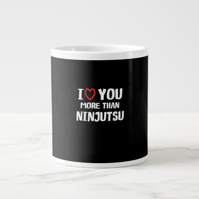 Caneca De Café Grande Eu Te Amo Mais Do Que Ninjutsu Presente Divertido  (Frente)
