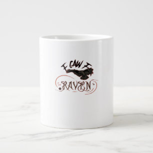 Caneca De Café Grande Eu Vi o Corvo Arte Gótica Horror Clássico Retro