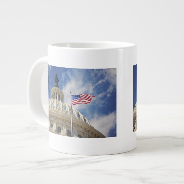 Caneca De Café Grande EUA, Colômbia, Washington DC, edifício do Capitóli (Frente Esquerda)