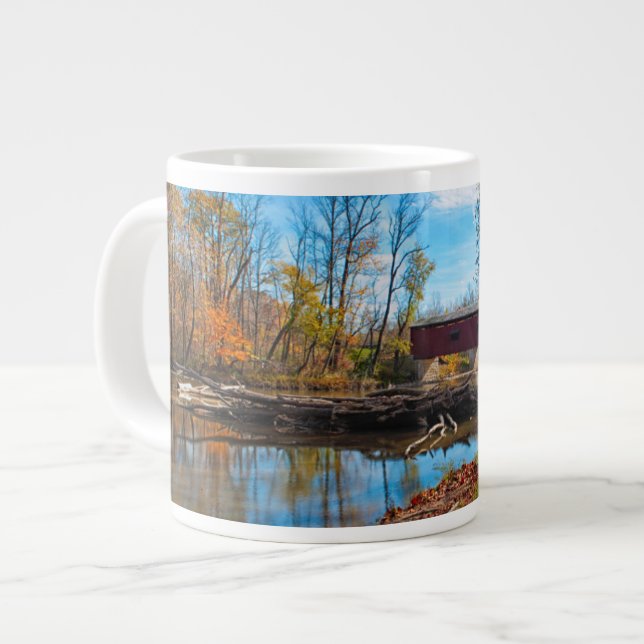 Caneca De Café Grande EUA, Indiana, Cataract Falls State Recreation (Frente Esquerda)