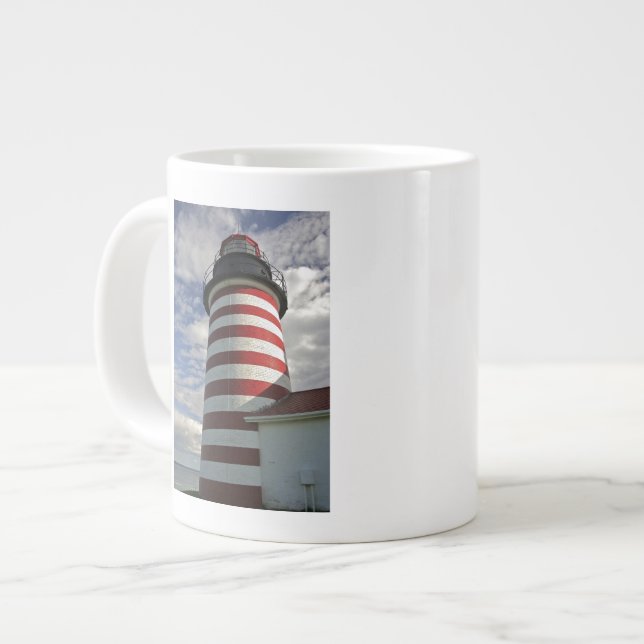 Caneca De Café Grande EUA, Maine, Lubec. West Quoddy Head (Frente Esquerda)