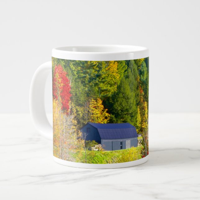 Caneca De Café Grande EUA, Vermont. Folhagem de outono ao longo da rodov (Frente Esquerda)