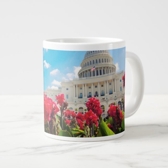Caneca De Café Grande EUA, Washington DC, edifício Capitol (Frente Esquerda)