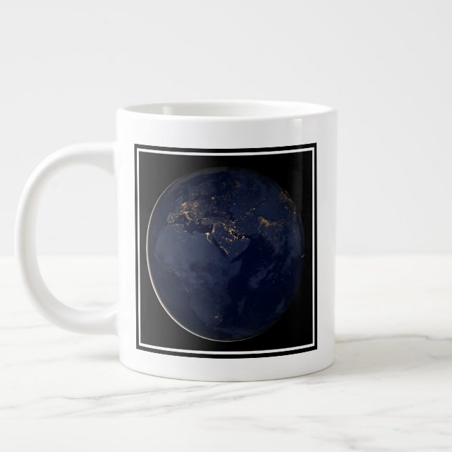 Caneca De Café Grande Europa, África e Médio Oriente Luzes À Noite (Esquerda)