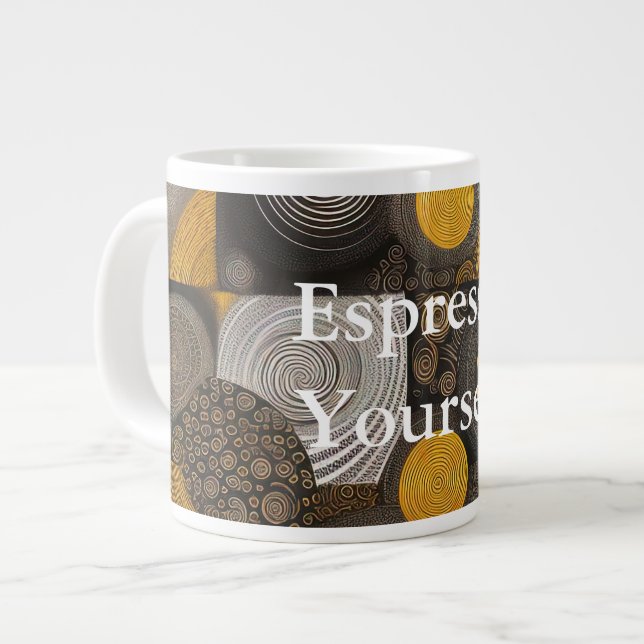 Caneca De Café Grande Eva 2 Abstract Design Specialty Mug (Frente Esquerda)