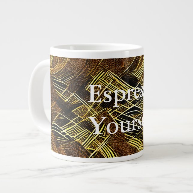 Caneca De Café Grande Eva 6 Abstract Design Specialty Mug (Frente Esquerda)