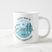 Every day is Earth Day typography and a globe