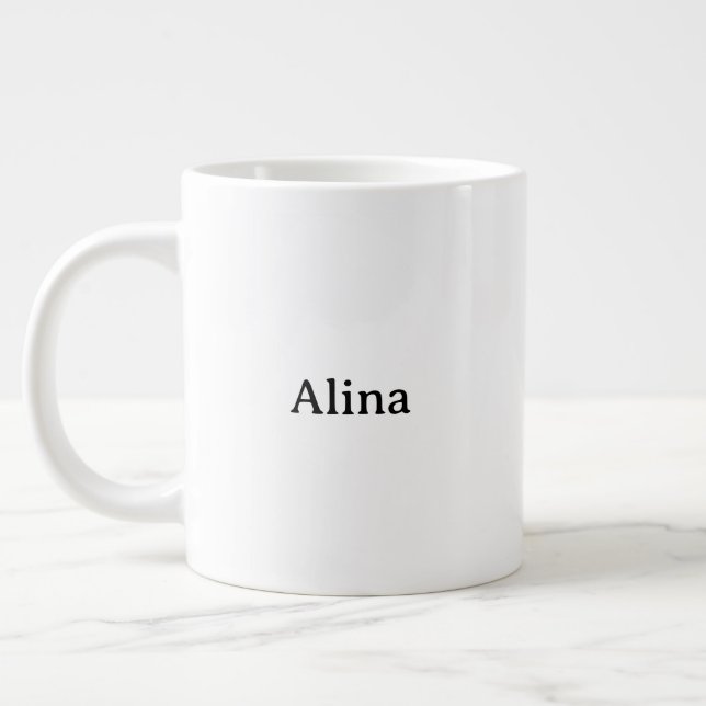 Caneca De Café Grande excluir texto adicionar próprio design Jumbo (Esquerda)