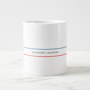 Caneca De Café Grande Exclusivo Pessoal Moderno Azul Branco Vermelho