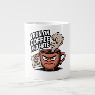 Caneca De Café Grande Executar no Café e Odiar Vício Engraçado de Café