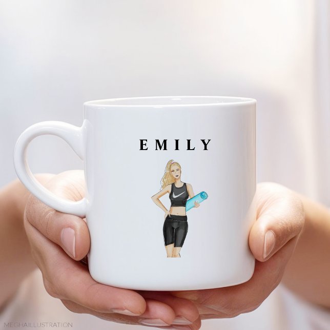 Caneca De Café Grande exercício físico, ioga, personalizado (Criador carregado)