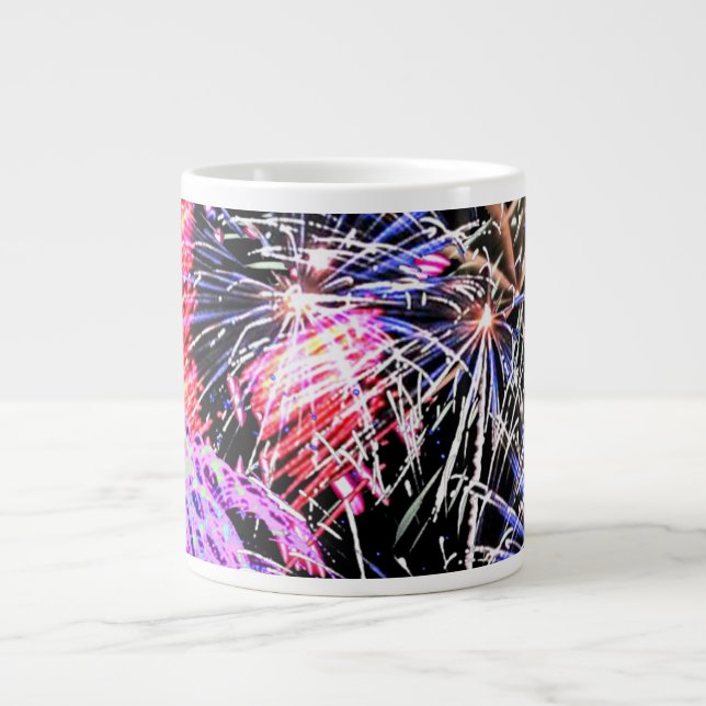 Caneca De Café Grande Exibição do Fireworks (Frente)