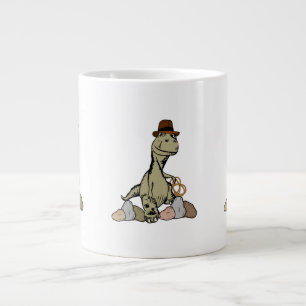 Caneca De Café Grande Explorador de Dinossauro Tiranossauro de Desenho A