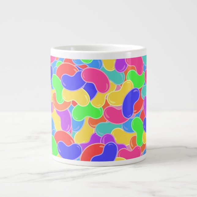 Caneca De Café Grande Explosão de Jelly Bean (Frente)
