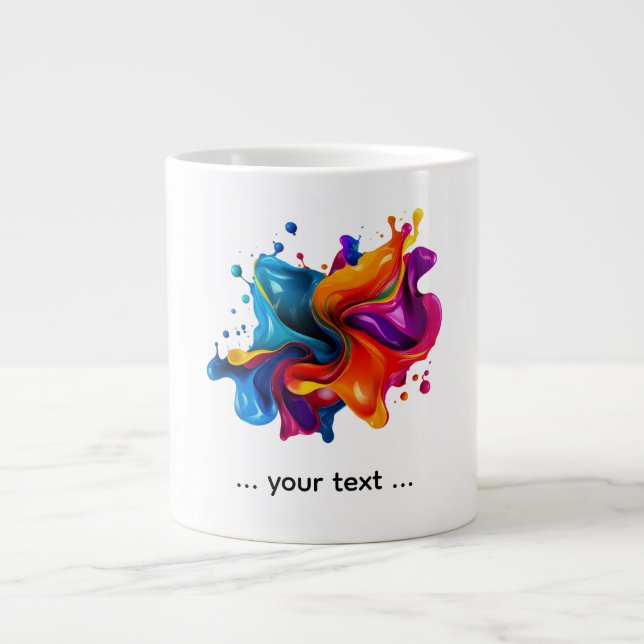 Caneca De Café Grande explosão de respingos de tinta (Frente)