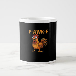 Caneca De Café Grande F-Awk-F Galinha F-Caw-F Galo Engraçado Humor Meme