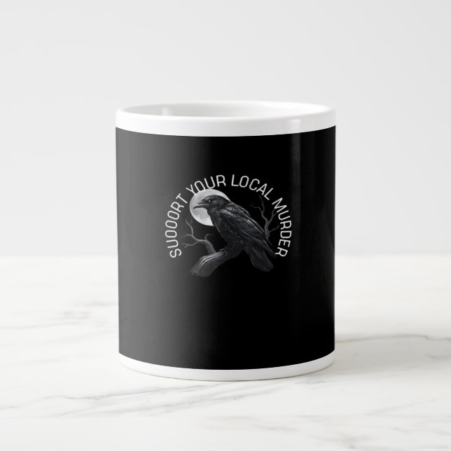 Caneca De Café Grande F-Caw-F - Apoie Seu Assassinato Clássico (Frente)