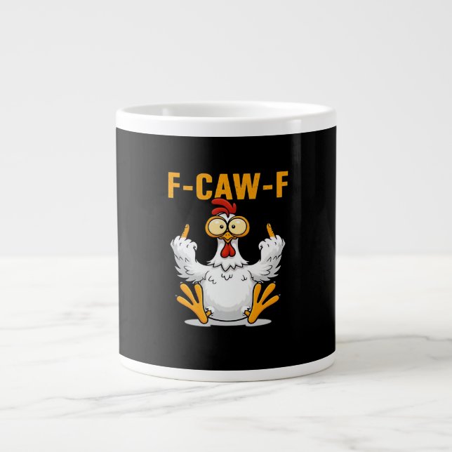 Caneca De Café Grande F-Caw-F Chicken Classic Funny Trendy (Frente)