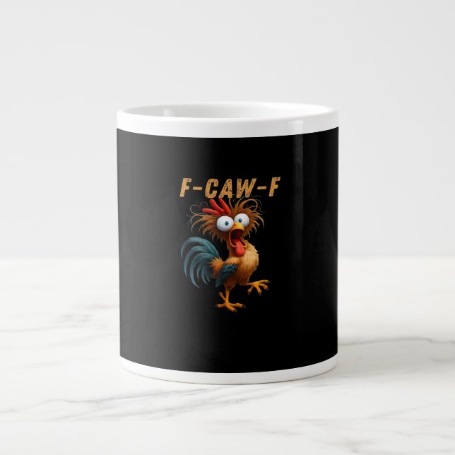 Caneca De Café Grande F-Caw-F Chicken Humor (Frente)