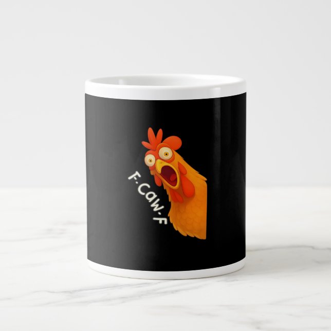 Caneca De Café Grande F-Caw-F Chicken Retro Classic (Frente)