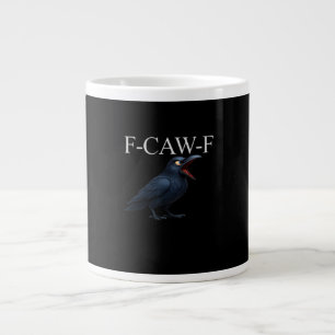 Caneca De Café Grande F-Caw-F Corvo Engraçado Corvo F-Caw-F Acessório Le