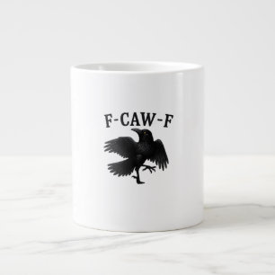 Caneca De Café Grande F-Caw-F Corvo F-Caw-F Corvo Halloween Divertido Co