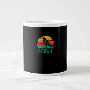 Caneca De Café Grande F-Caw-F Corvo Pássaro Retro Pôr do Sol Vintage F-C