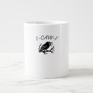 Caneca De Café Grande F-Caw-F Corvo Raivoso Corvo Humor Gótico Engraçado
