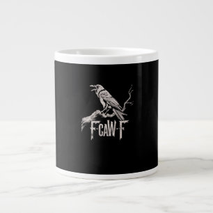 Caneca De Café Grande F-Caw-F Corvo Trocadilho Pássaro Engraçado Grunge