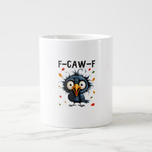 Caneca De Café Grande F-Caw-F Corvo Trocadilho Pássaro Engraçado Grunge