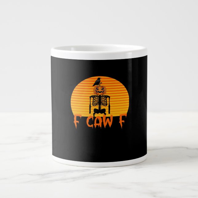 Caneca De Café Grande F-Caw-F Crow Classic Aesthetic Casual (Frente)