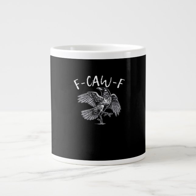 Caneca De Café Grande F-Caw-F Crow Retro Classic (Frente)