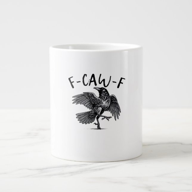 Caneca De Café Grande F Caw F Crow Retro Classic Style (Frente)