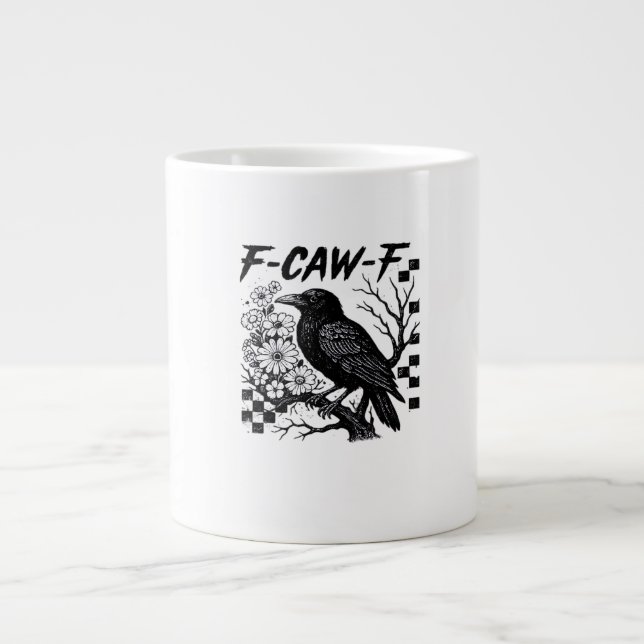 Caneca De Café Grande F Caw F Essential Funny Trendy Style (Frente)
