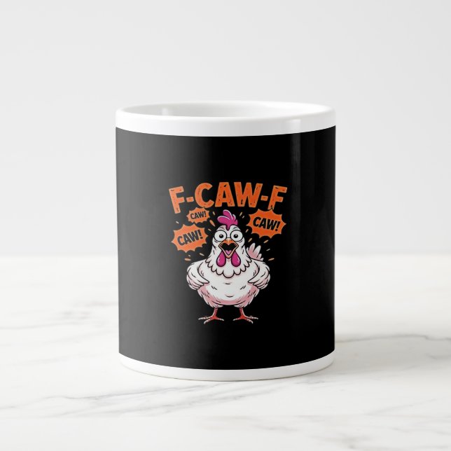 Caneca De Café Grande F-Caw-F Frango Clássico Cool Único (Frente)