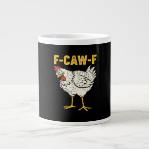 Caneca De Café Grande F-Caw-F Frango Clássico Retro Legal