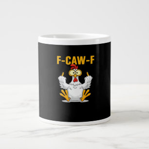 Caneca De Café Grande F-Caw-F-Frango Essencial Divertido Moderno