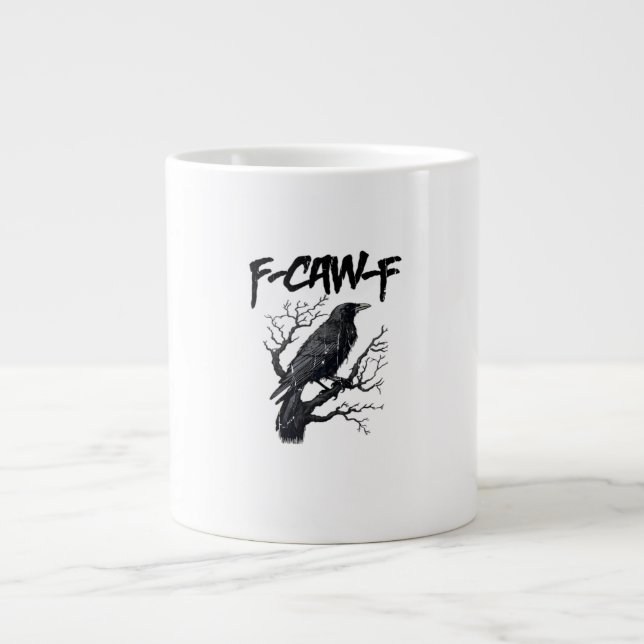 Caneca De Café Grande F-Caw-F Funny Crow Essential Cool Unique (Frente)