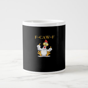 Caneca De Café Grande F-Caw-F Galinha Engraçada Clássico Retro