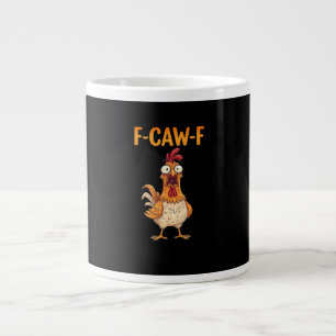 Caneca De Café Grande F-Caw-F Galinha Engraçada Dizendo Frase de Galo Me
