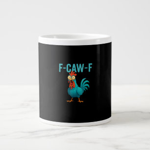 Caneca De Café Grande F-Caw-F Galo Engraçado Humor de Galinha Ave
